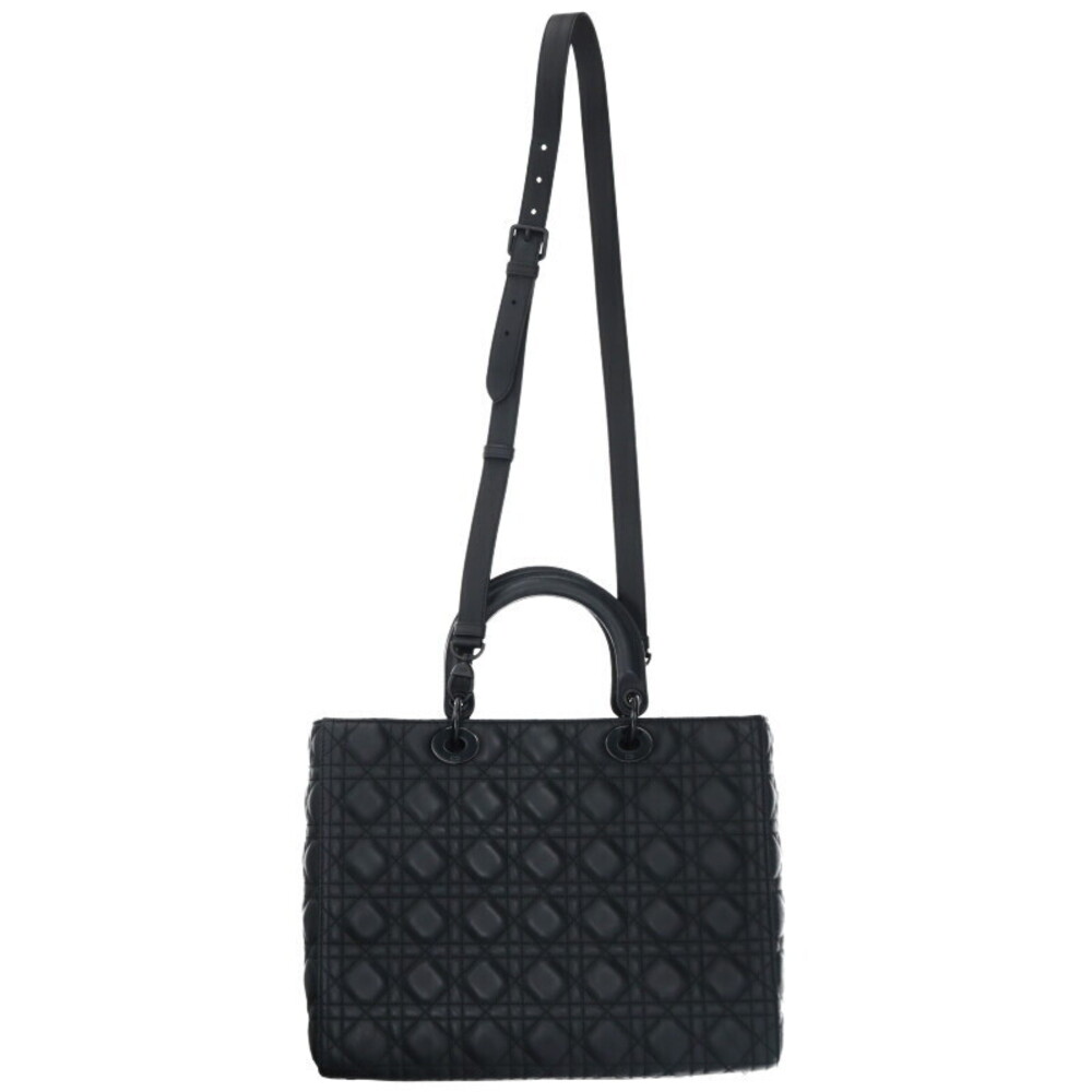 Christian Dior L LADY DIOR Cannage Shoulder Handbag Black - Picture 2 of 5